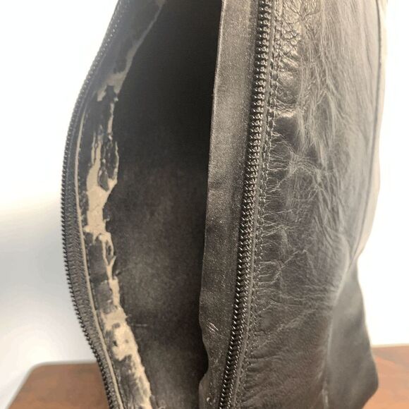 Nine West Leather Almond Toe Zipper Closure Wedge Heeled Boots Black Size 6.5 - Picture 8 of 15